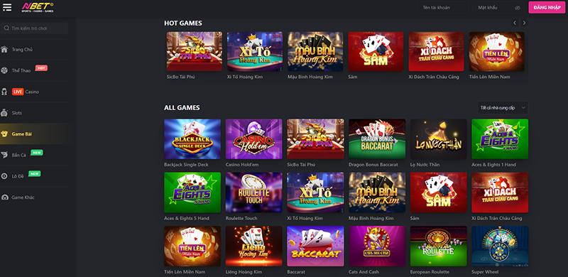 Giao diện đỉnh với nhiều thể loại game hấp dẫn nhất hiện nay